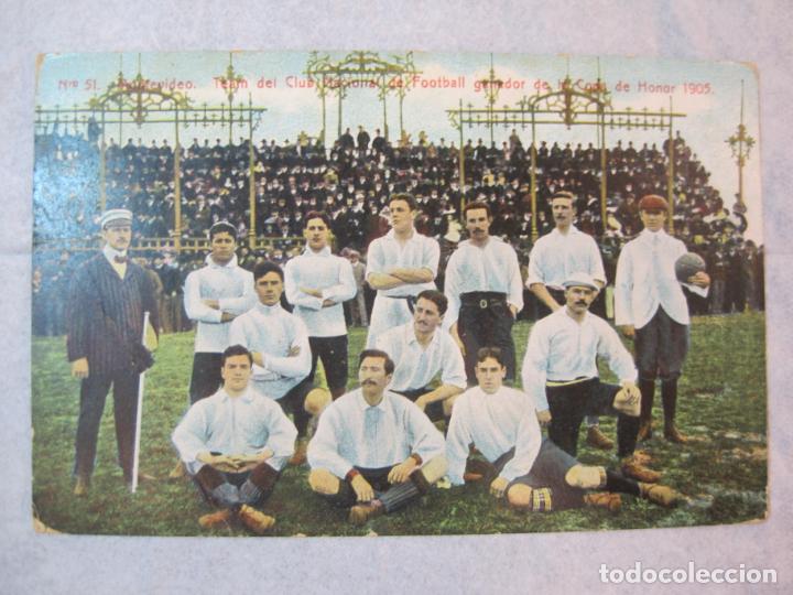 Coleccionismo deportivo: URUGUAY-MONTEVIDEO-TEAM CLUB NACIONAL-GANADOR COPA HONOR 1905-POSTAL ANTIGUA FUTBOL-(86.383) - Foto 2 - 302873013