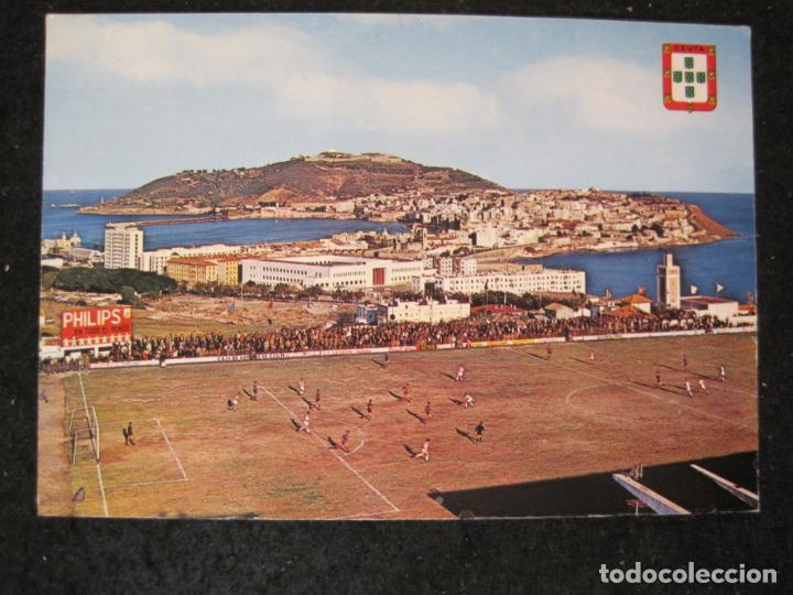 Collectionnisme sportif: CEUTA-ESTADIO ALFONSO MORUBE-CAMPO DE FUTBOL-POSTAL ANTIGUA-(87.928)
