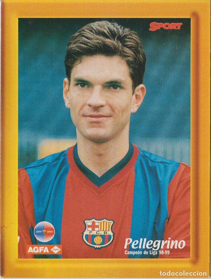 Coleccionismo deportivo: PELLEGRINO &ndash; CAMPEON DE LIGA 98-99 F.C.BARCELONA &ndash; AGFA SPORT PORTARETRATO CARTON (12X16)