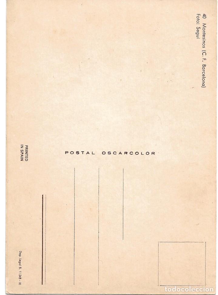 Coleccionismo deportivo: BAR&Ccedil;A: Postal de MONTESINOS. A&ntilde;os 60 - Foto 2