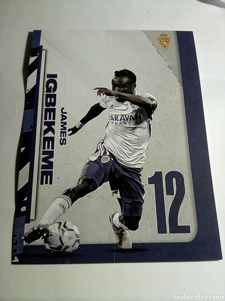 Coleccionismo deportivo: FOTOCOPIA POSTAL REAL ZARAGOZA JAMES IGBEKEME - Foto 1