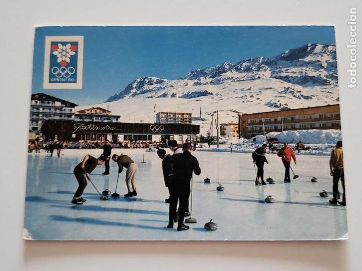 Coleccionismo deportivo: POSTAL ESTACI&Oacute;N ALPE D'HUEZ JUEGO OL&Iacute;MPICOS DE GRENOBLE 1968 CURLING LA PATINOIRE STADE SIN CIRCULAR