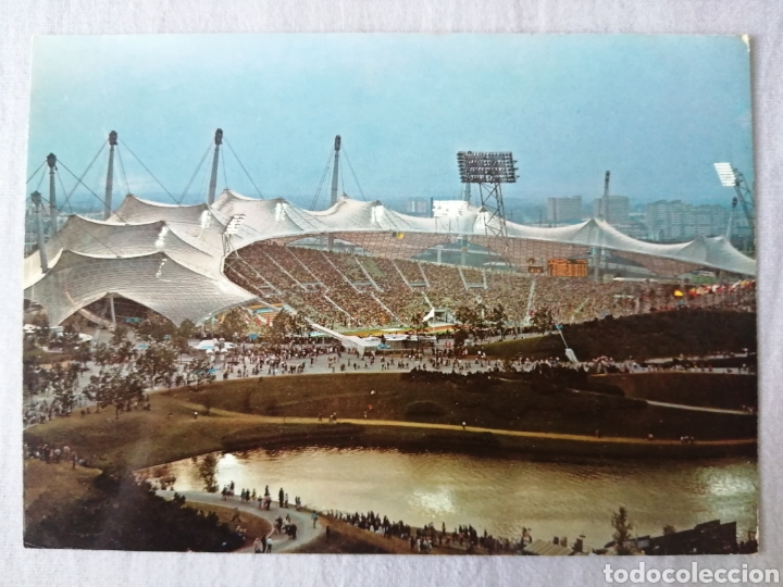 Coleccionismo deportivo: Postal estadio Ol&iacute;mpico de M&uacute;nich - Foto 1