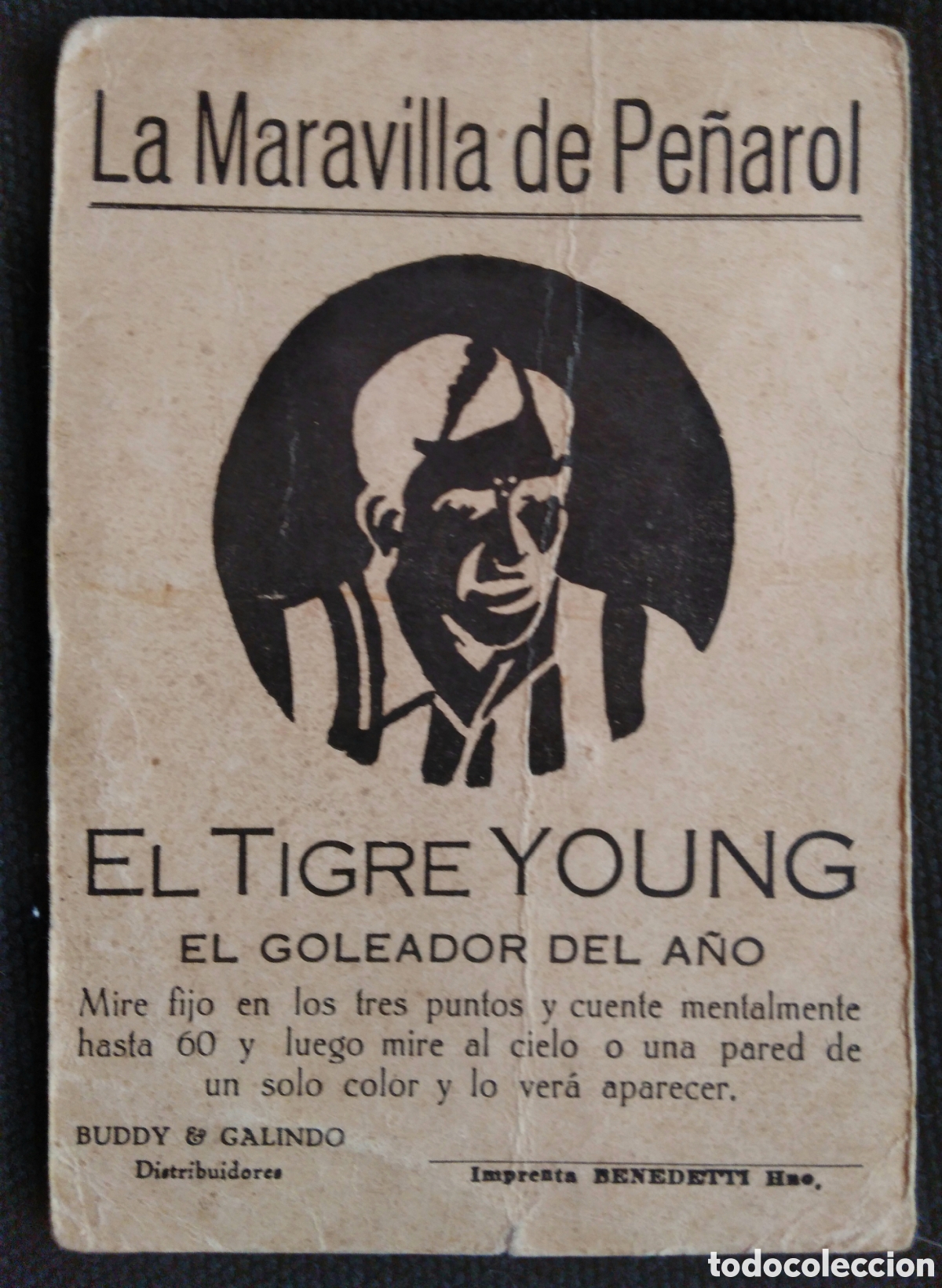 Colecionismo desportivo: Antigua tarjeta del goleador de Pe&ntilde;arol Pedro Young 1933!!!