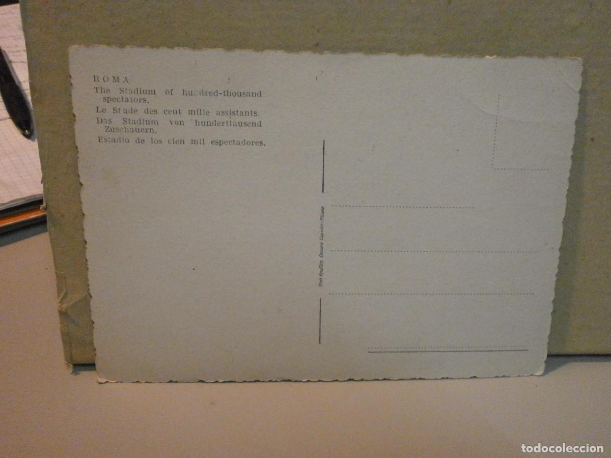 Coleccionismo deportivo: postal estadio centomila roma - Foto 2