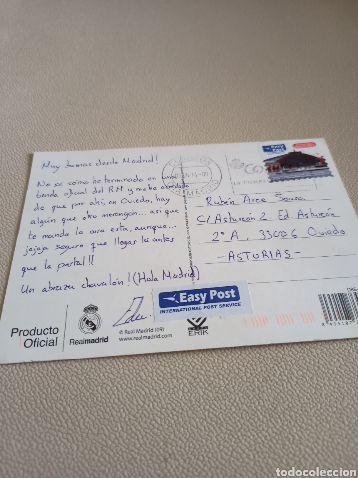 Coleccionismo deportivo: Postal Oficial Real Madrid.Circulada. - Foto 3