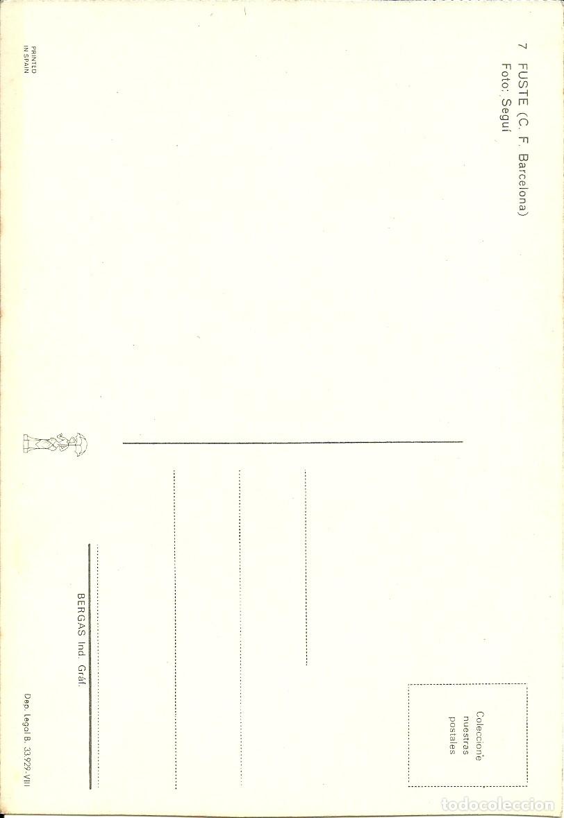 Coleccionismo deportivo: F.C. BARCELONA: POSTAL DE FUSTE. BERGAS. BAR&Ccedil;A. - Foto 2