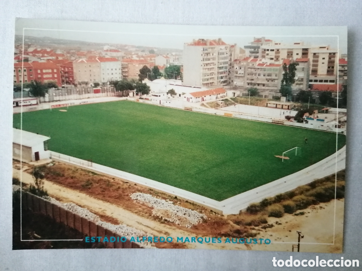 Colecionismo desportivo: Postal Estadio de f&uacute;tbol, Alfredo Marqu&egrave;s Augusto, Moscavide(Portugal)