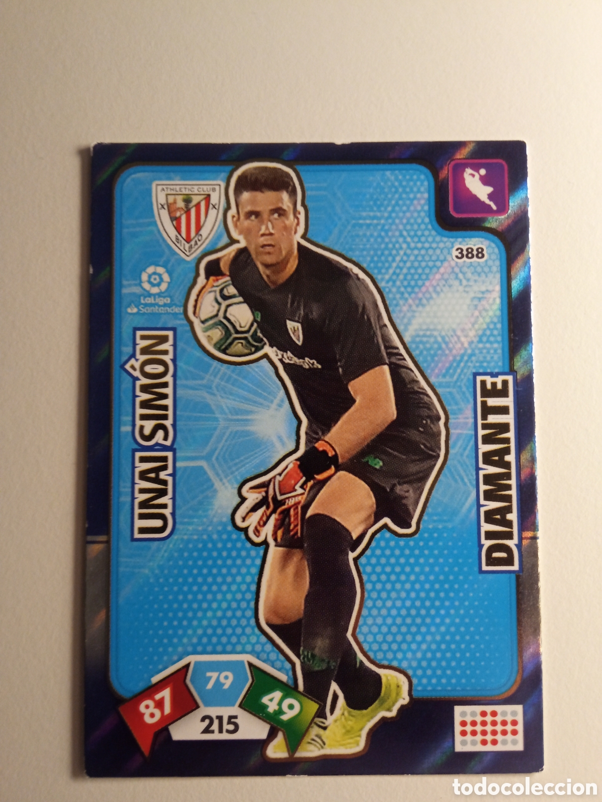Colecionismo desportivo: UNAI SIMON DIAMANTE 388, ATHLETIC, ADRENALYN PANINI 19/20