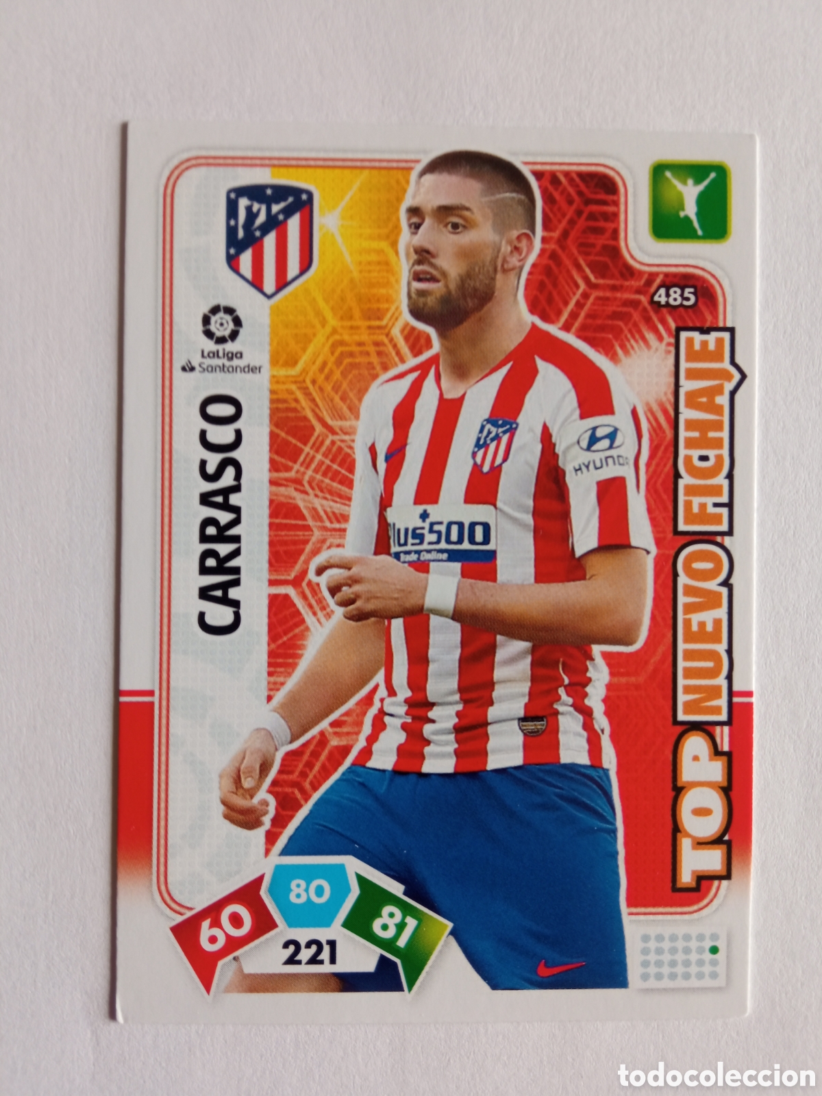 Colecionismo desportivo: CARRASCO TOP NUEVO FICHAJE 485, ATLETICO, ADRENALYN PANINI 19/20