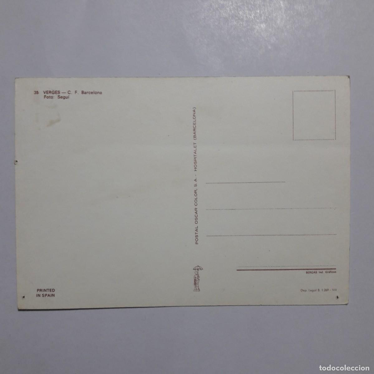 Coleccionismo deportivo: Postal Verges Barcelona 35 - Foto 2