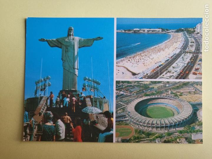 Colecionismo desportivo: POSTAL ESTADIO MARACAN&Aacute; RIO DE JANEIRO BRASIL PLAYA COPACABANA CRISTO REDENTOR SIN CIRCULAR