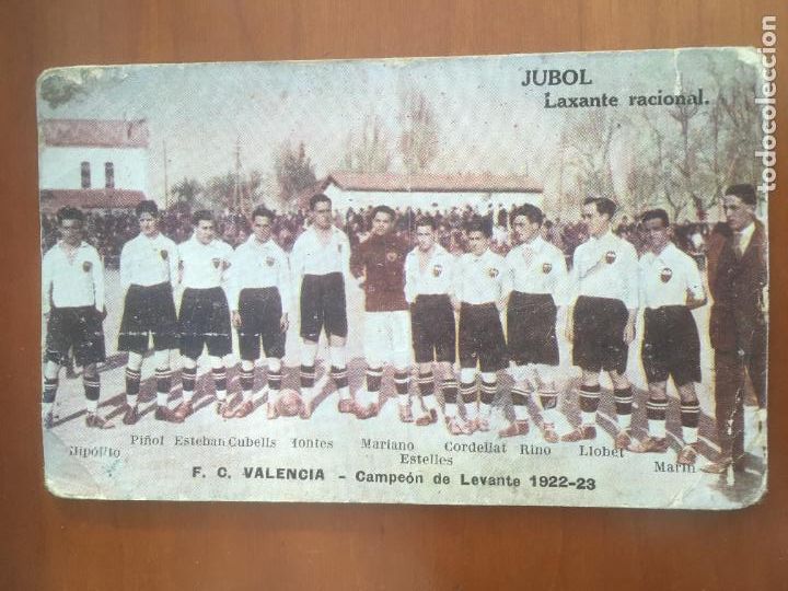 Coleccionismo deportivo: valencia campeon levante 1922-23 postal original antigua jubol laxante publicidad