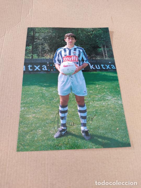 Sports collectibles: ANDONI IMAZ AUTOGRAFO REAL SOCIEDAD EQUIPO PLANTILLA 97-98 LIGA FUTBOL 1997-1998 KUTXA CAJA GIPUZKOA