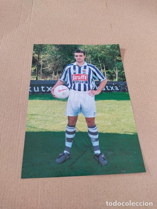 Sports collectibles: DE PEDRO AUTOGRAFO REAL SOCIEDAD EQUIPO PLANTILLA 97-98 LIGA FUTBOL 1997-1998 KUTXA CAJA GIPUZKOA