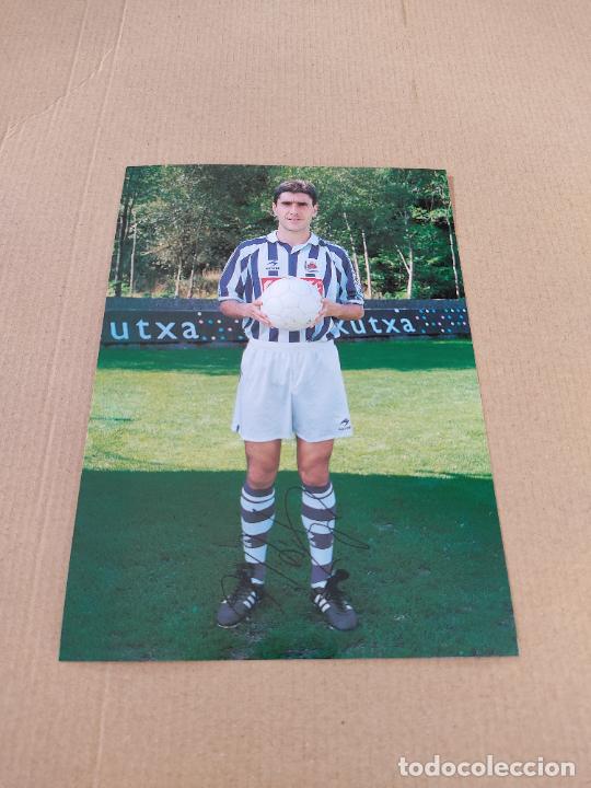 Sports collectibles: ALBISTEGI AUTOGRAFO REAL SOCIEDAD EQUIPO PLANTILLA 97-98 LIGA FUTBOL 1997-1998 KUTXA CAJA GIPUZKOA