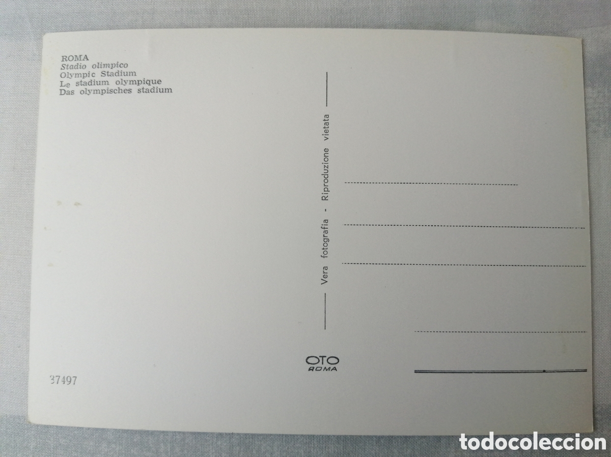 Coleccionismo deportivo: Postal Estadio Ol&iacute;mpico, Roma - Foto 2