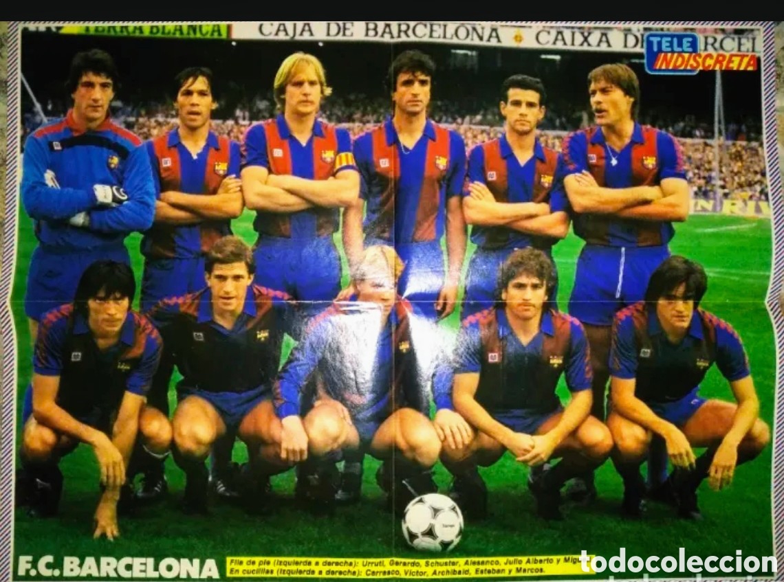 Coleccionismo deportivo: 84/85 Doble P&oacute;ster Madrid/Bar&ccedil;a - Foto 2