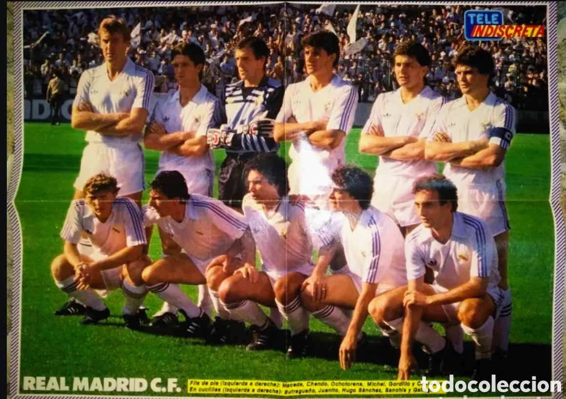 Coleccionismo deportivo: 84/85 Doble P&oacute;ster Madrid/Bar&ccedil;a - Foto 1