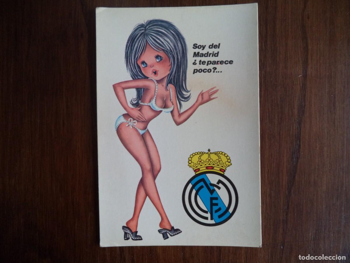 Coleccionismo deportivo: Postal dibujada Real Madrid - Foto 1