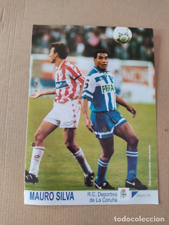 Collectionnisme sportif: MAURO SILVA DEPORTIVO CORU&Ntilde;A TIPO LAMINA POSTAL DIARIO 16 MEJORES LIGA 93-94 FUTBOL 1993-1994