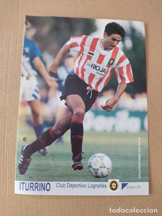 Coleccionismo deportivo: ITURRINO LOGRO&Ntilde;&Eacute;S TIPO LAMINA POSTAL DIARIO 16 MEJORES LIGA 93-94 FUTBOL 1993-1994