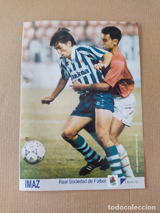 Coleccionismo deportivo: ANDONI IMAZ REAL SOCIEDAD TIPO LAMINA POSTAL DIARIO 16 MEJORES LIGA 93-94 FUTBOL 1993-1994