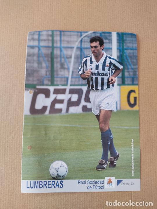 Coleccionismo deportivo: LUMBRERAS REAL SOCIEDAD TIPO LAMINA POSTAL DIARIO 16 MEJORES LIGA 93-94 FUTBOL 1993-1994