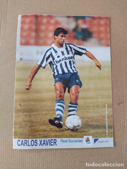 Coleccionismo deportivo: CARLOS XAVIER REAL SOCIEDAD TIPO LAMINA POSTAL DIARIO 16 MEJORES LIGA 93-94 FUTBOL 1993-1994