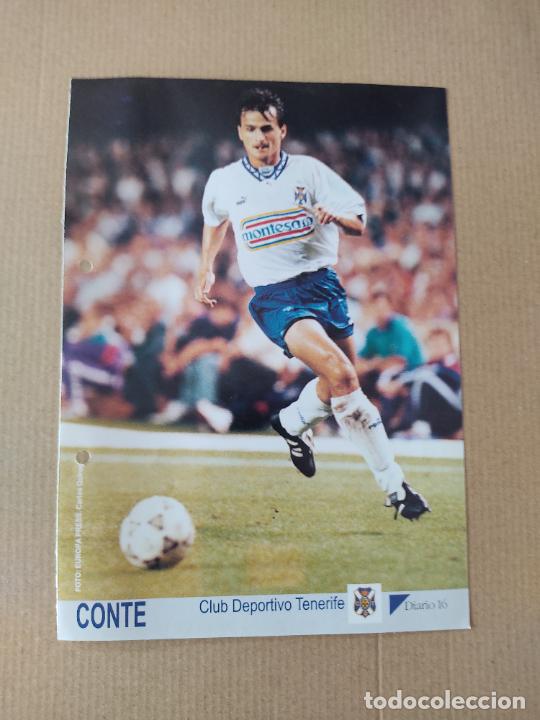 Sammelleidenschaft Sport: IGNACIO CONTE TENERIFE TIPO LAMINA POSTAL DIARIO 16 MEJORES LIGA 93-94 FUTBOL 1993-1994