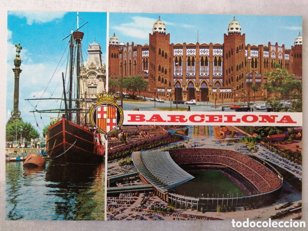 Coleccionismo deportivo: Postal Estadio Camp Nou - Foto 1