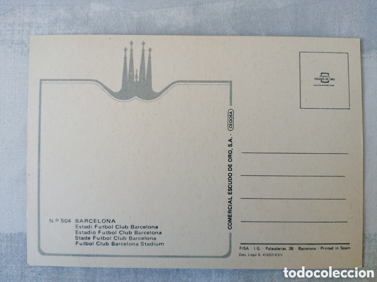 Coleccionismo deportivo: Postal Estadio Camp Nou - Foto 2