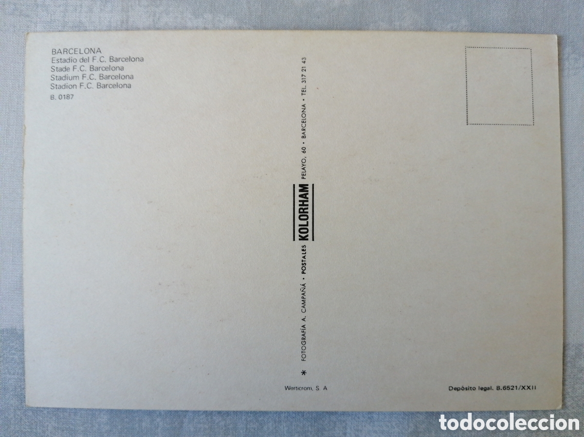 Coleccionismo deportivo: Postal Estadio Camp Nou - Foto 2
