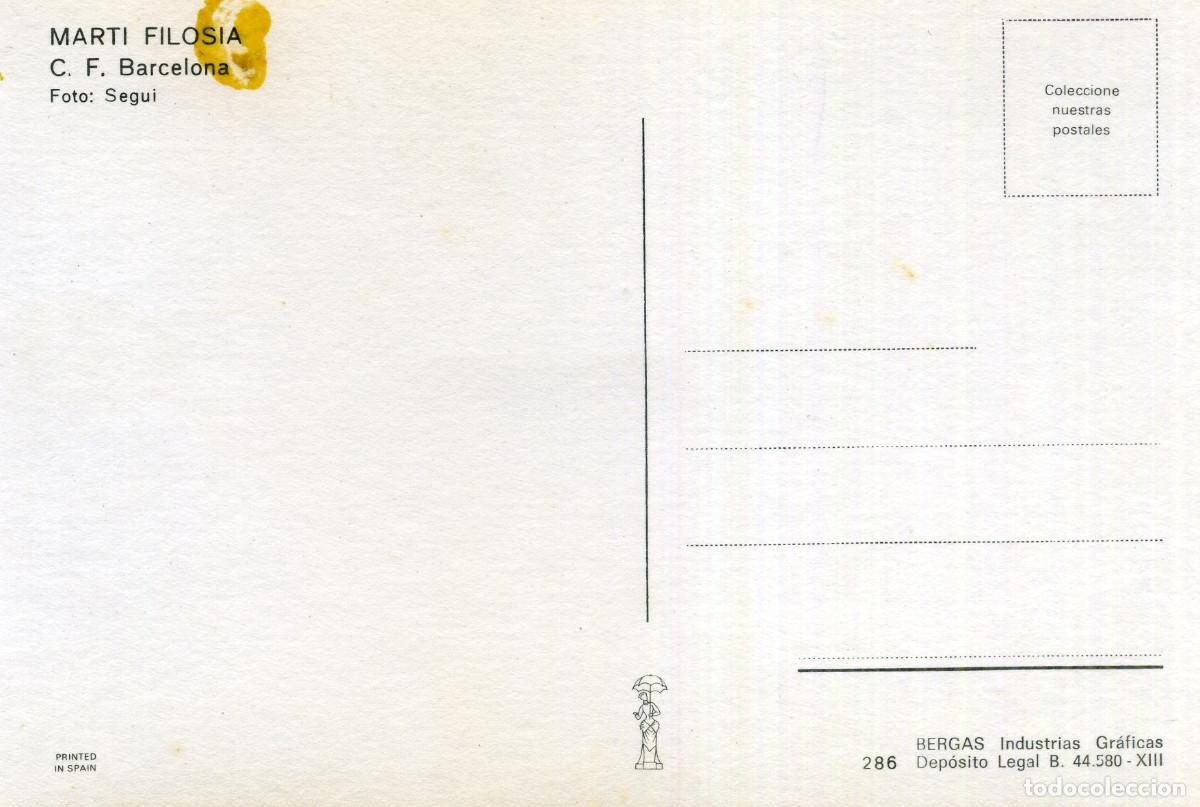 Coleccionismo deportivo: FC BARCELONA - MARTI FILOSIA - Foto 2
