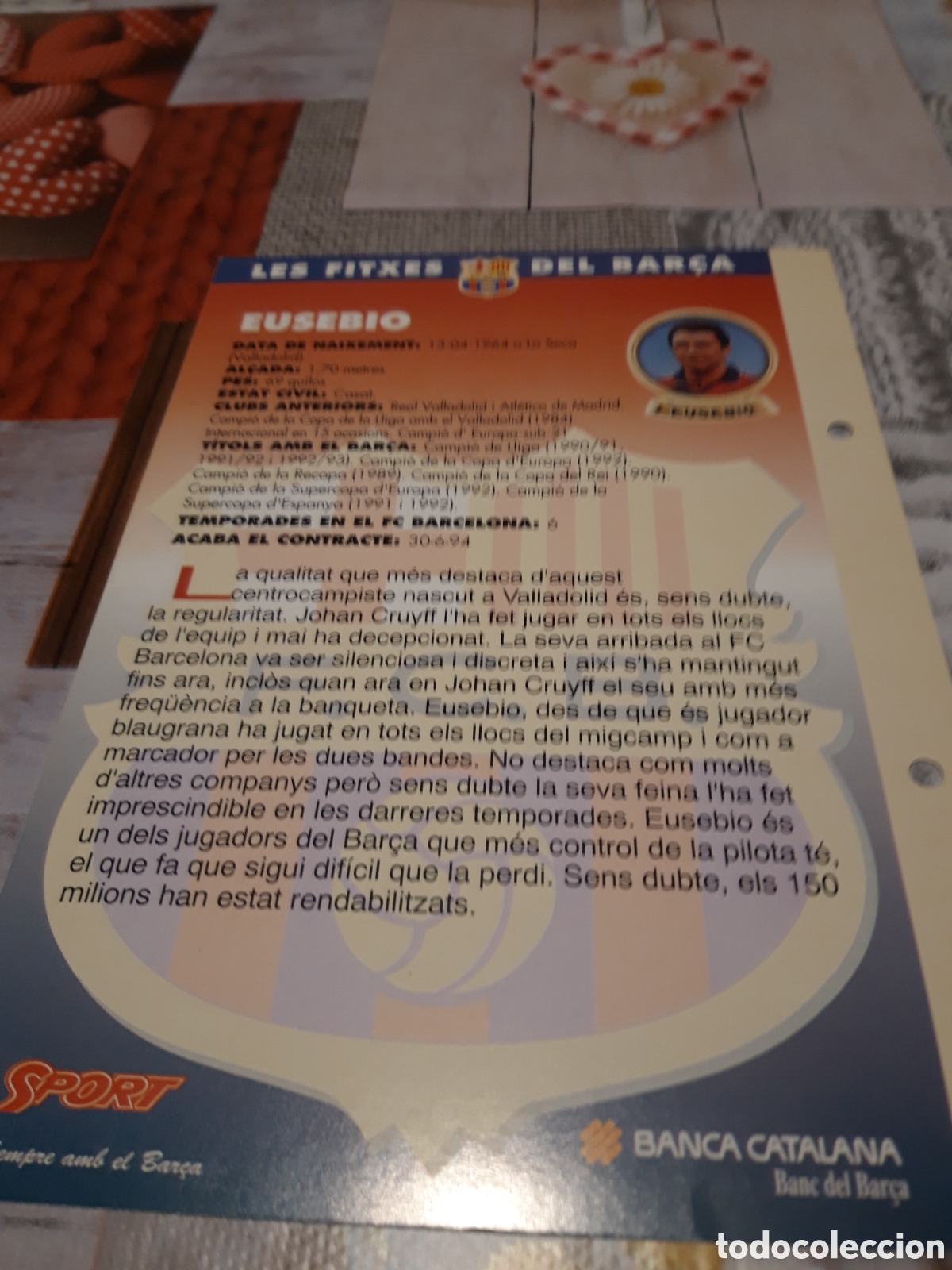 Coleccionismo deportivo: Aut&oacute;grafo Eusebio FCBarcelona - Foto 3