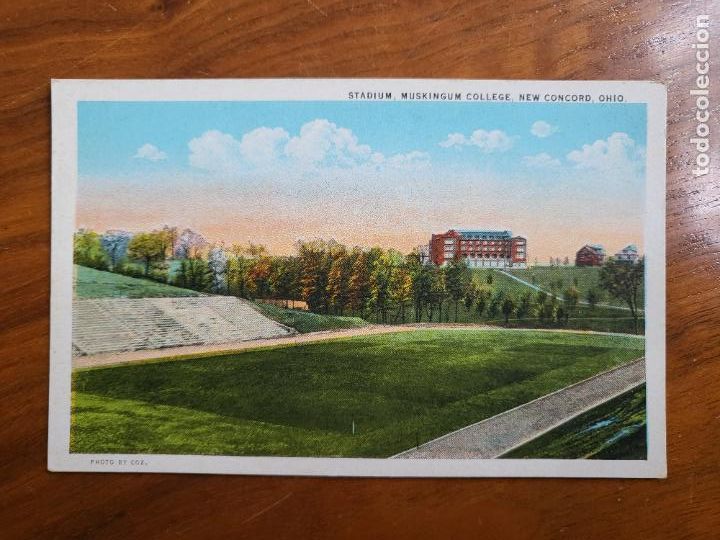 Coleccionismo deportivo: POSTAL ESTADIO MUSKINGUM COLLEGE NEW CONCORD OHIO STADIUM USA - AMERICAN ART - ESCRITA