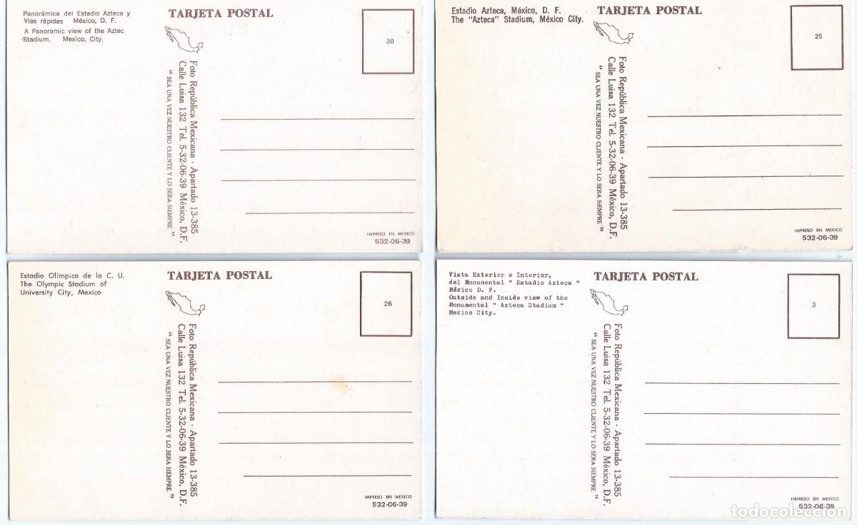 Coleccionismo deportivo: Lote de postales del Estadio Azteca - Mexico 86 &iexcl;Sin circular! - Foto 2