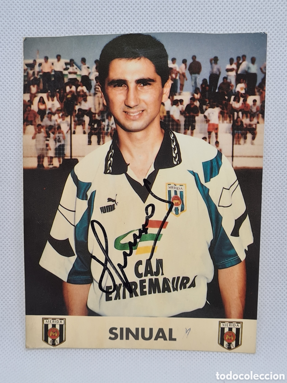 Coleccionismo deportivo: POSTAL MERIDA SINUAL CON AUTOGRAFO - Foto 1