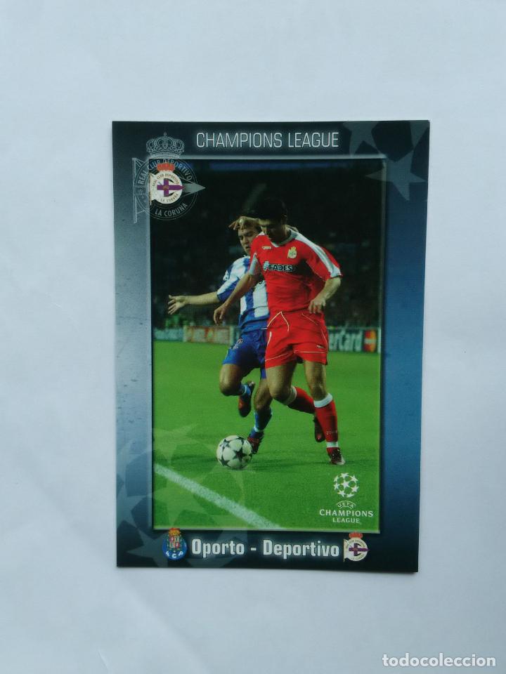 Collectionnisme sportif: N&ordm; 55 POSTAL DEPORTIVO DE LA CORU&Ntilde;A LIGA 2010-2011 10-11 LUQUE VS PORTO CHAMPIONS (MIDE 8X12 CM)-