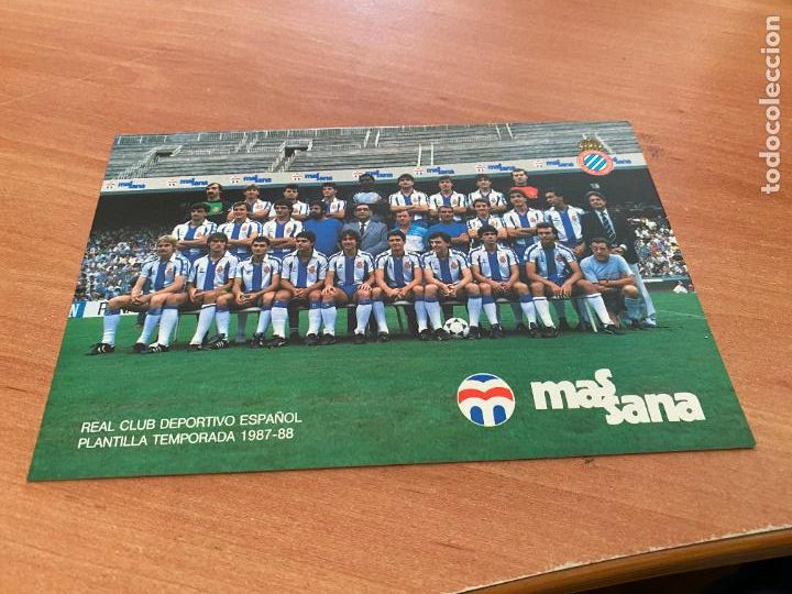 Colecionismo desportivo: PLANTILLA DEL ESPA&Ntilde;OL POSTAL 1987 1988 18 x 12 cm (COIB223)
