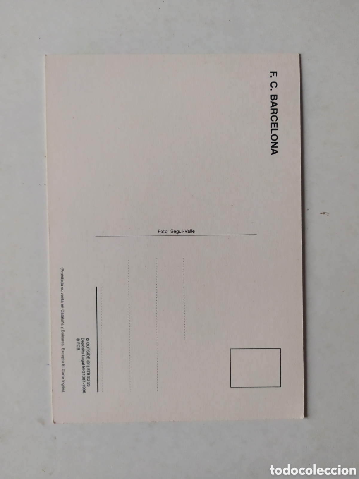 Coleccionismo deportivo: Postal Amor Barcelona - Foto 2