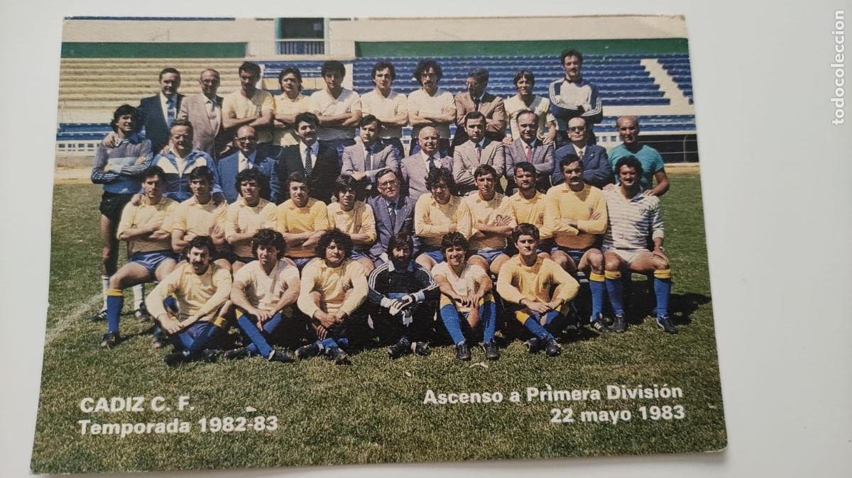 Coleccionismo deportivo: TARJETA DEL CADIZ CLUB DE FUTBOL - TEMPORADA 1982-83 - ASCENSO A PRIMERA DIVISION 22-05-83