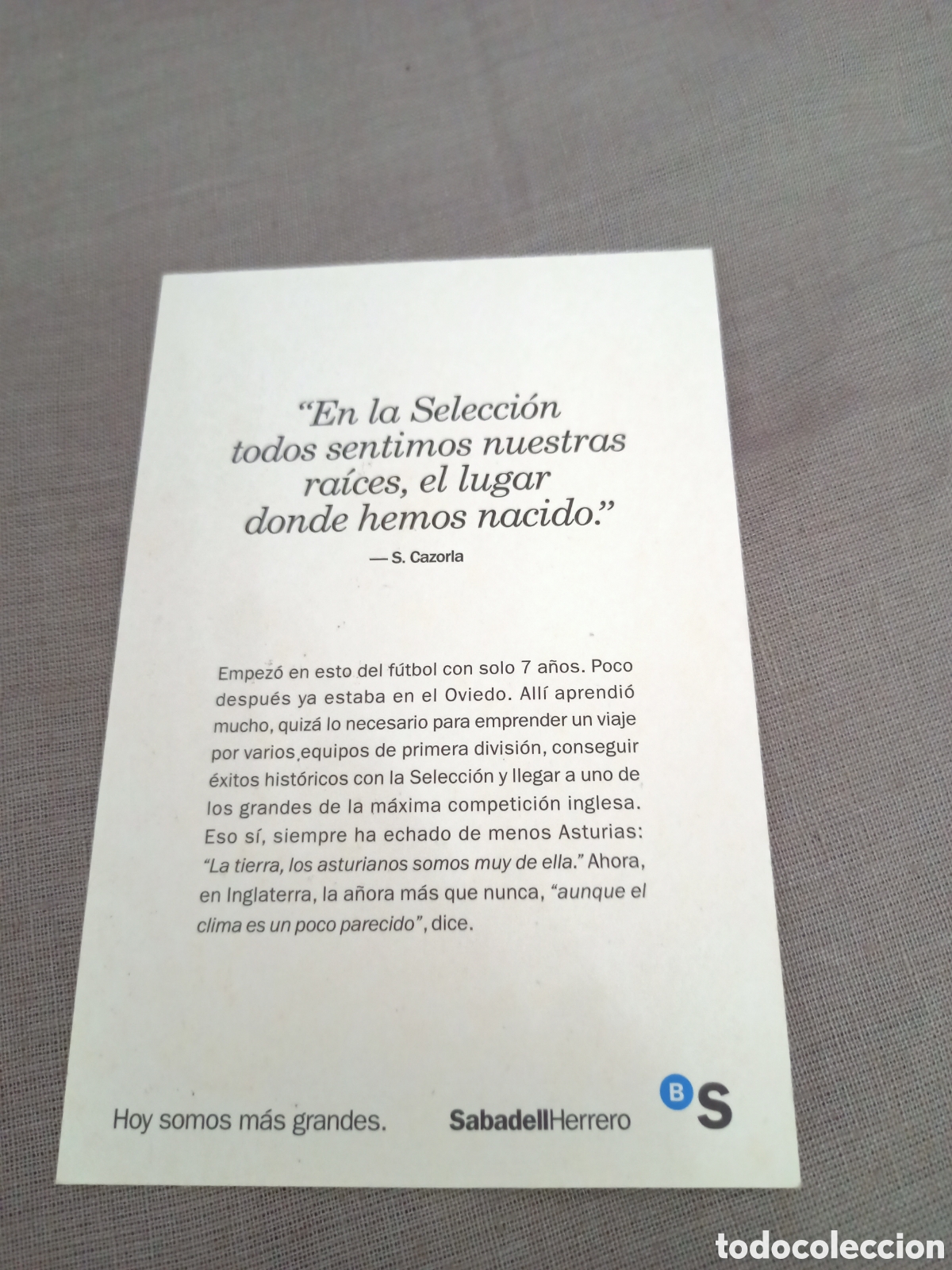 Coleccionismo deportivo: Postal del jugador S.Cazorla. - Foto 2