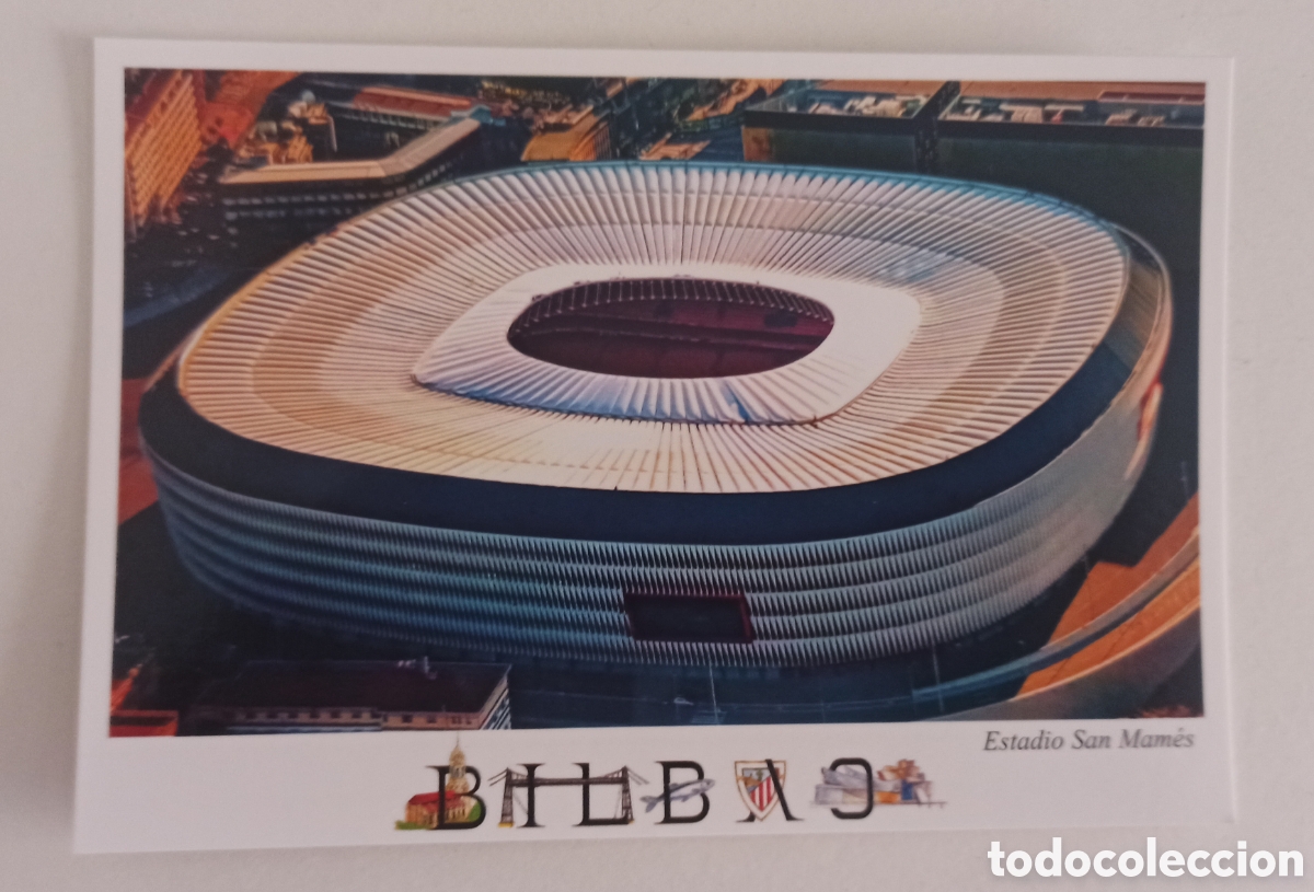 Coleccionismo deportivo: Postal estadio San Mam&eacute;s athletic Bilbao - Foto 1
