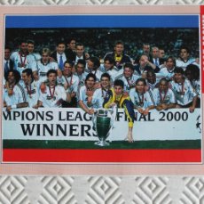 Coleccionismo deportivo: REAL MADRID - VALENCIA (3-0) CHAMPIONS LEAGUE WINNER 2000 FICHA ONZE, CROMO, MATCH REPORT