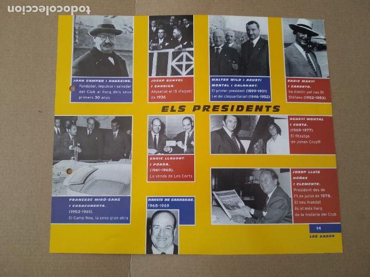 Coleccionismo deportivo: 14 ELS PRESIDENTS GAMPER NU&Ntilde;EZ L&Aacute;MINA TIPO POSTAL EL GRAN &Aacute;LBUM DEL BAR&Ccedil;A LA VANGUARDIA