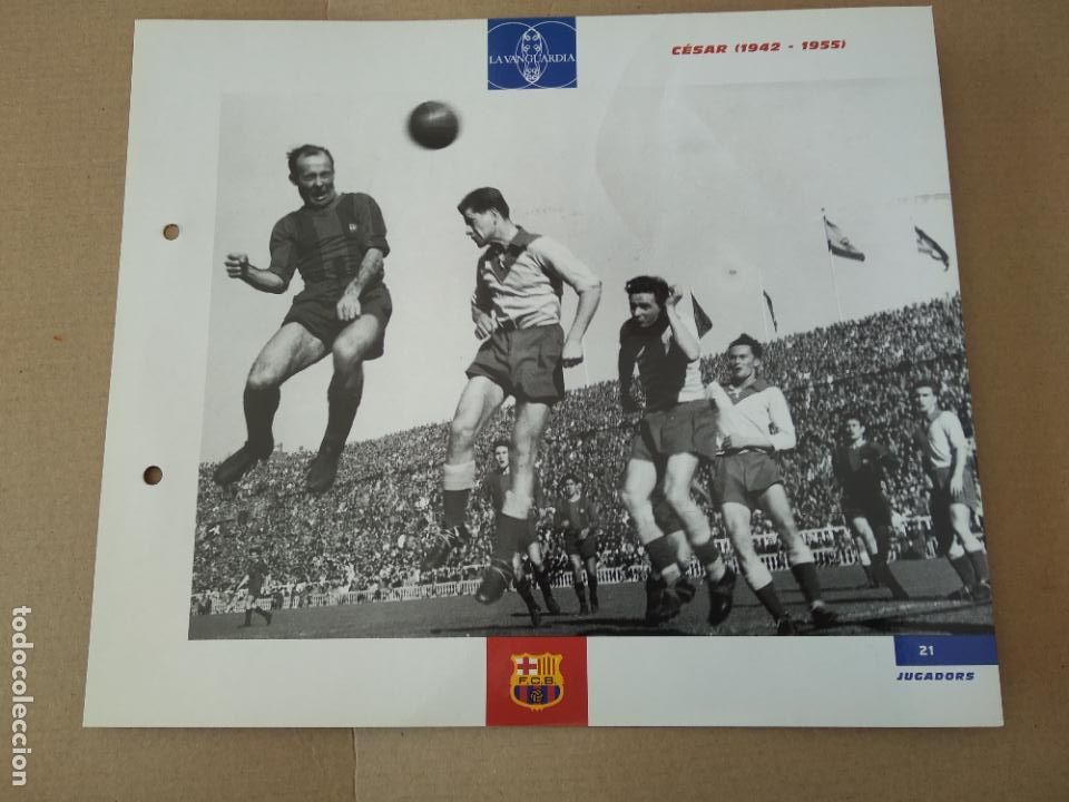 Coleccionismo deportivo: 21 CESAR 1942-1955 L&Aacute;MINA TIPO POSTAL EL GRAN &Aacute;LBUM DEL BAR&Ccedil;A CENT ANYS LA VANGUARDIA