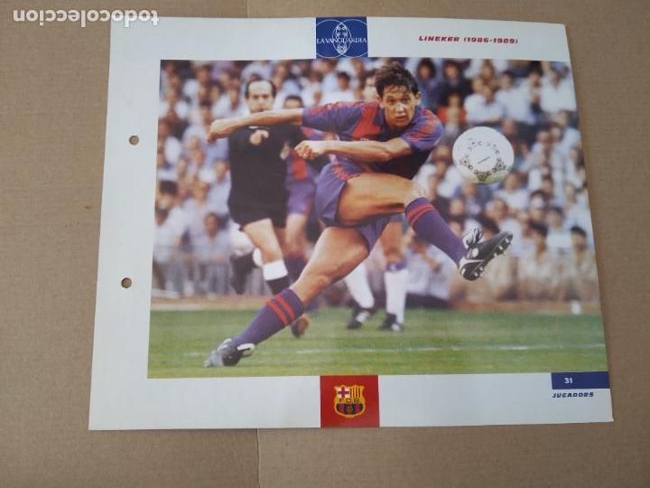 Coleccionismo deportivo: 31 LINEKER 1986-1989 L&Aacute;MINA TIPO POSTAL EL GRAN &Aacute;LBUM DEL BAR&Ccedil;A CENT ANYS LA VANGUARDIA