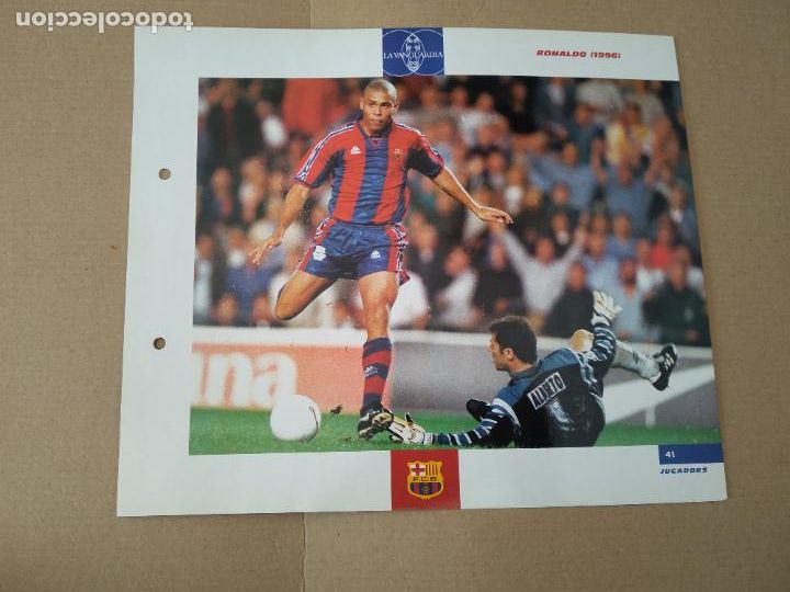 Colecionismo desportivo: 41 RONALDO 1996 L&Aacute;MINA TIPO POSTAL EL GRAN &Aacute;LBUM DEL BAR&Ccedil;A CENT ANYS LA VANGUARDIA