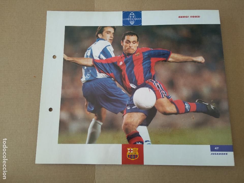 Colecionismo desportivo: 47 SERGI 1993 L&Aacute;MINA TIPO POSTAL EL GRAN &Aacute;LBUM DEL BAR&Ccedil;A CENT ANYS LA VANGUARDIA
